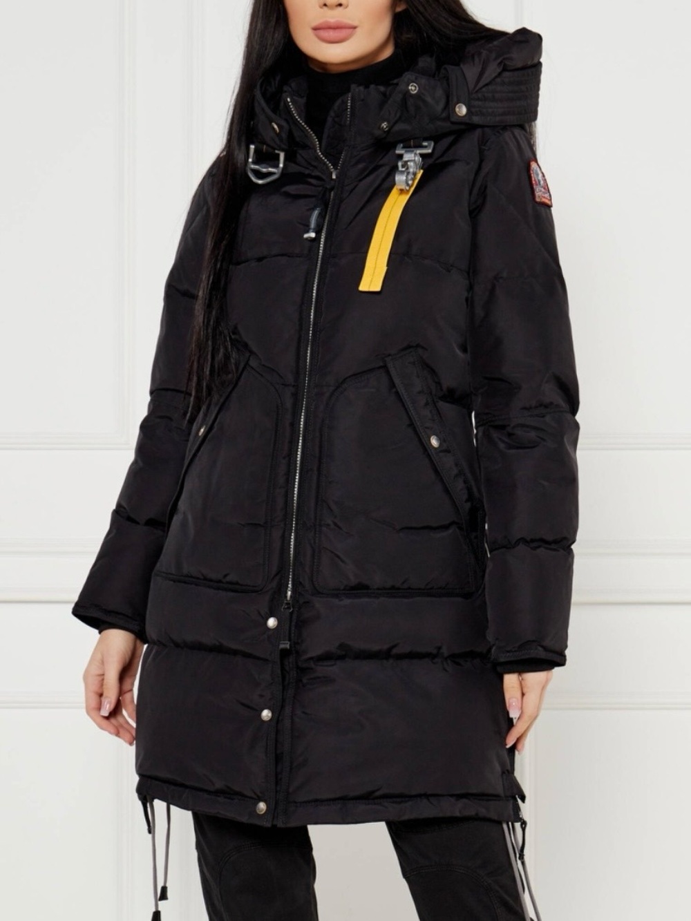 *Like New* Parajumpers Women’s Iconic Black Long Bear Quilted Down Hooded Parka